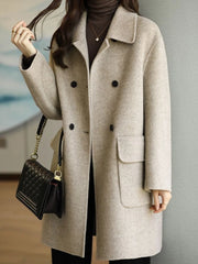 Hnewly  Women's Plus Size Slim Fit Long Coat New Autumn Winter Warm Thickened Fashionable Korean Style Woolen Overcoat