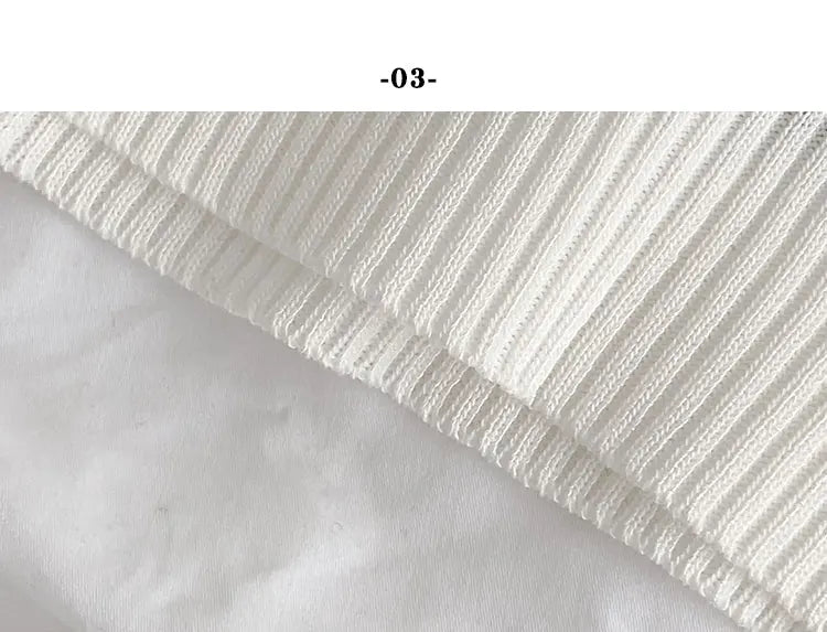 Hnewly  Vintage Stripe Knitted T-Shirt Women's Spring Summer New Fashion All-matched O- Neck Short Sleeve Slim Short Shirt Tops