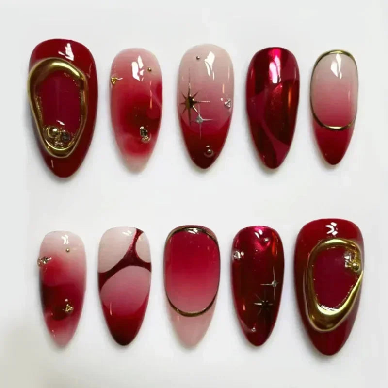 Hnewly 24Pcs Pink Almond False Nails Butterfly Ballet with French Design Wearable Fake Nails Simple Artificial Press on Nails Tips Art