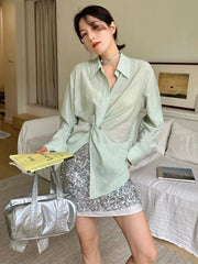 Hnewly Summer Sequin Pleated Skirt Women A-line High Waisted Solid Loose Mini Skirts Spicy Girls Casual Sexy Fashion Y2k Streetwear