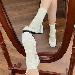 Hnewly  New Mary Jane Shoes Women's Elegant Low Heel Shoes Fashion Casual Buckle Single Shoes Ladies College Style Footwear Single Pumps