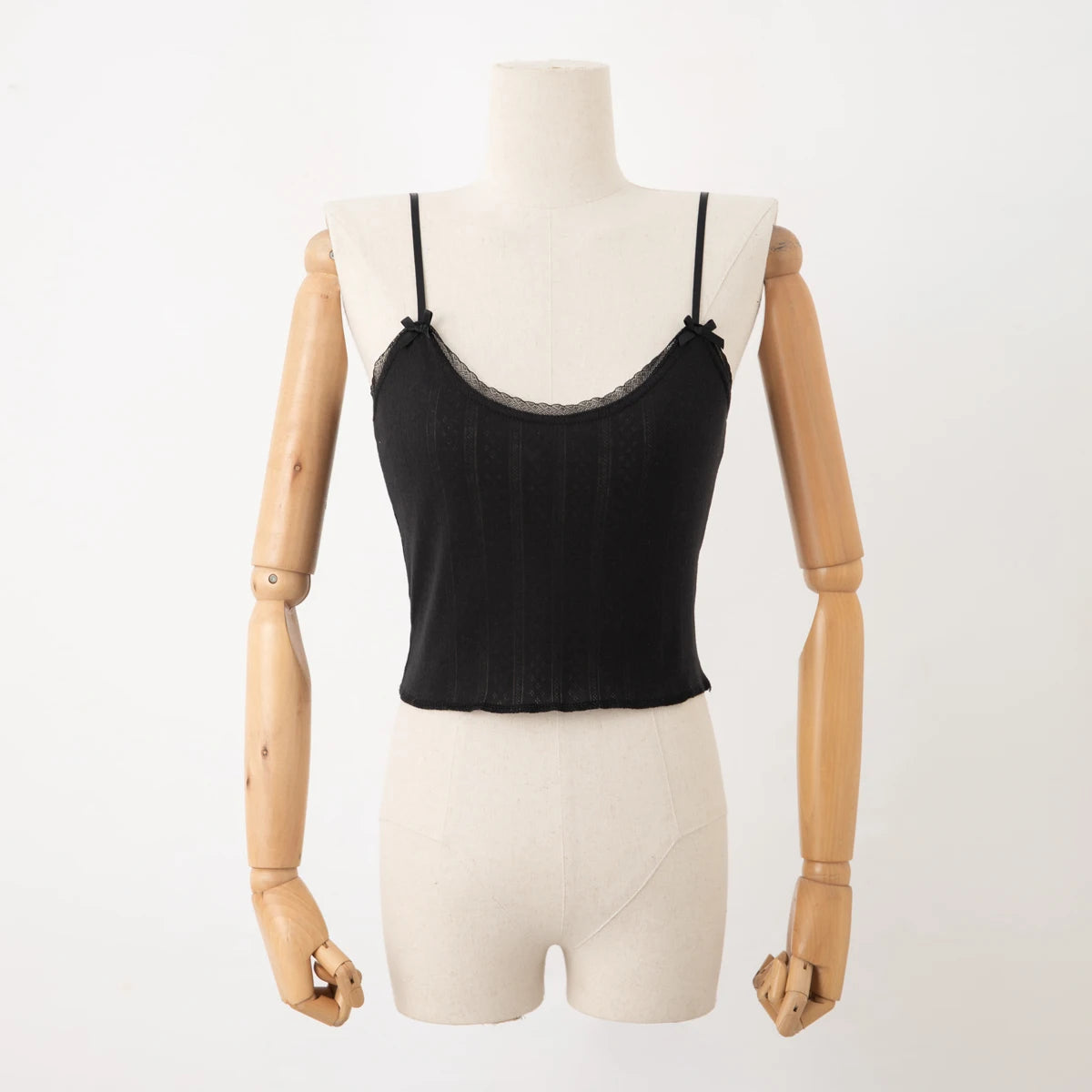 Hnewly  Summer white crop top women jacquard lace trim spaghetti strap cami tops sleeveless breathable relaxed fit causal camisole