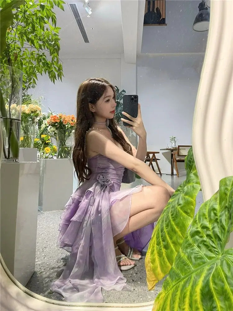 Hnewly DRESS TO IMPRESS Purple Sexy Elegant Mini Dress Women 2024 Summ hnewly Hnewly DRESS TO IMPRESS Purple Sexy Elegant Mini Dress Women 2024 Summ hnewly