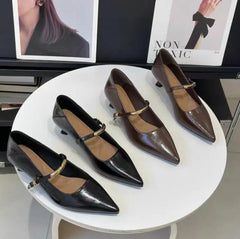 Lunivop  French Vintage Pointed Mary Jane Shoes for Women Spring Workwear High Heels Woman Stiletto Heels Office Leather Shoes