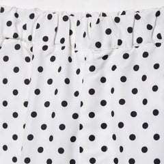 Hnewly  Fashion Polka Dot Printed Long Pants For Women Elegant Zipper Mid Waist Straight Leg Trouser Female Street Chic
