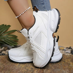 Hnewly  Spring Summer New Casual Sneakers for Women  Korean Fashion Lace Designer Mesh Shoes Woman Sports Platform Shoe Female