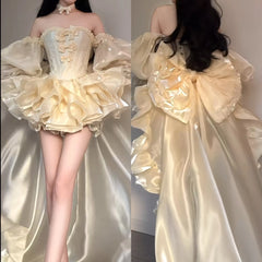 Hnewly  Japanese Original Lolita Sweet Girl Dress Birthday Coming-of-Age Ceremony Banquet High-End Princess Style Puffy Dress