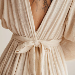 Hnewly  Maternity Photography Props Boho Deep V Neck Pregnancy Photoshoot Dress Lantern Sleeve Tiered Split Gown Women Clothes