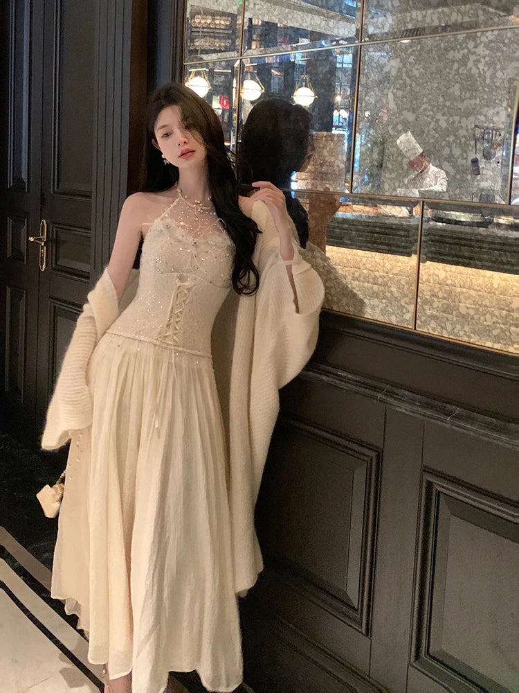 even vintage dress Vintage Tiffany Blue V-Neck A-Line Beaded Chiffon Long Prom Dress Even Frisco Dresses