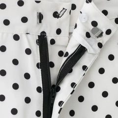 Hnewly  Vintage Polka Dot Shorts Women Mid-rise Casual Summer Short Pants Holiday Style