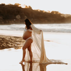 Hnewly  Maternity Gown For Photo Shoot Sexy Transparent Chiffon Beach Robe For Photo Shoot PropsPhotography Dress For Women