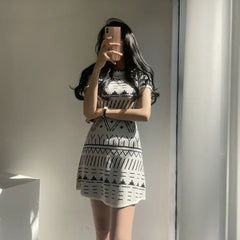 Hnewly  Dresses for Women Short Crochet Sexy Daring Clothes Knitted Extreme Mini Woman Dress Harajuku New In Korean Fashion Sale