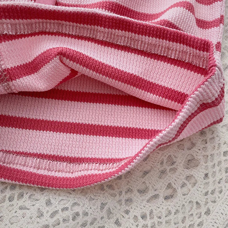 Hnewly Korean Contrast Stripe T-shirt Cardigan 2025 New Summer Women's Commuting Fashion Buttons Lapel Shirt Slim Versatile Top Trend