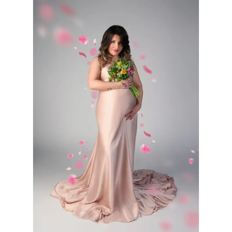 Hnewly  Maternity Photography Silk Fabric - Satin Wrap & Draping for Pregnancy Photos - Baby Shower Maternity Dresses Photoshoot