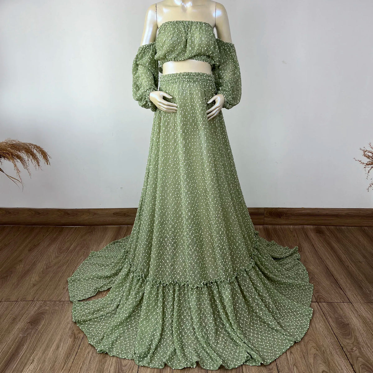 Hnewly  Maternity Maxi Long Dress for Baby Shower Photography Evening Party Two Pieces Set Pregnant Woman Clothing