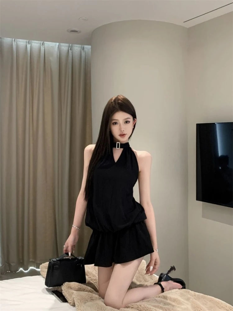 Hnewly Sexy Bodycon Woman Dress Vestidos De Mujer Temperament Summer Robe Femme Bandage Folds Backless Sequin Tunic Mini Dresses