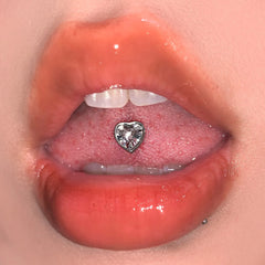 Hnewly  Trendy Four-color Tongue Puncture Nail Punk Hip-hop Rock Body Jewelry Spicy Girl  Cool Steel Red Heart Tongue Piercing