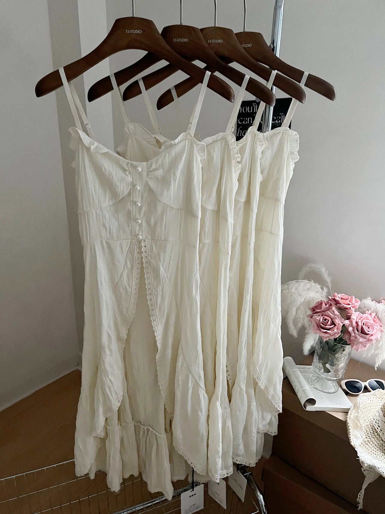 Hnewly 2000s Vintage Y2k Clothing Korean 2 Piece Skirts Sets Women Casual Y2k Crop Top Blouse + Strap Mini Dress Japanese Beach Party