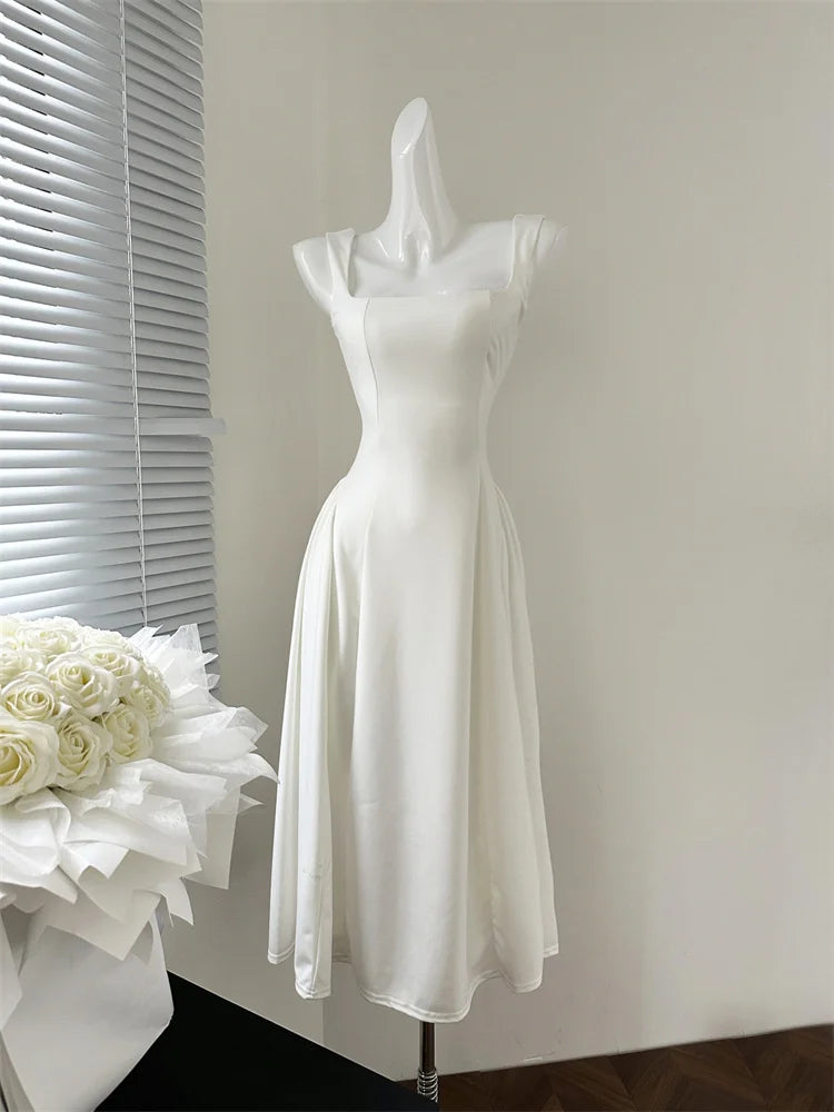 Hnewly Even Party Red Dress Women Casual Elegant Clothing One Piece Dress Korea Fashioon Summer Sleeveless Strap Mini Dress Female