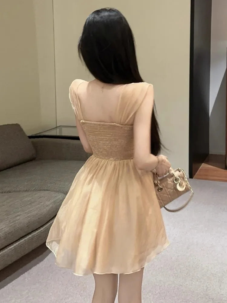 Hnewly  Mini Dresses Women Rhinestone Off Shoulder Bow Slim Backless Irregular Solid Backless Party Dress Elegant Ladies Sweet
