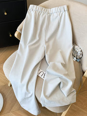 Hnewly  Casual Elegant Wide Leg Pant Women Vintage High Waist Loose Korean Trousers Fall Winter Pockets Solid Simple Retro Pants