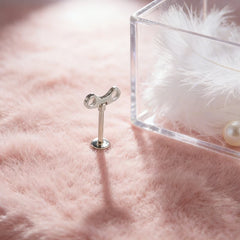 Hnewly  1Pc Trendy Sweet Cool Style Stainless Steel 1.2mm Clockwork Lip Stud High-Quality Body Piercing Gift for Cool Girls