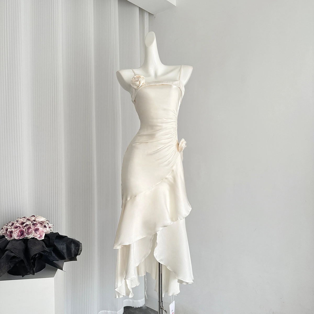 Hnewly Summer Women French Vintage Dress Spaghetti Strap Frocks One-Piece Evening Party Shoujo Gyaru Wedding Prom Gown Robe New