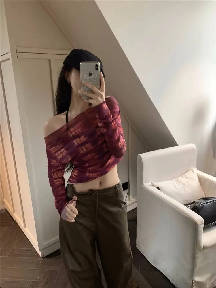 Hnewly  Sweet Mesh Long Sleeve Sun Protection T-shirts Summer See Through Thin Tee Shirt 2025 New Sexy Slim Fit Top for Women