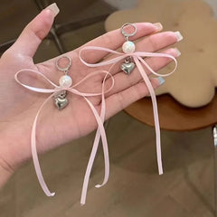 Lunivop  Y2K Pink Ribbon Bowknot Stud Earrings For Women Fashion Korean Personality Girl Party Jewelry Gifts
