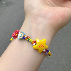 Lunivop  Handmade Elastic Rope Beaded Bracelet Wristband Cute Star Stretch Bracelet Jewelry Fashion Accessory for Women Girls