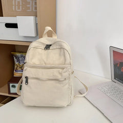 Lunivop  Small Canvas Backpacks For Women 100% Cotton School Bags For Teenage Girls Solid Purple Brand Korea Style Cloth Casual Satchels