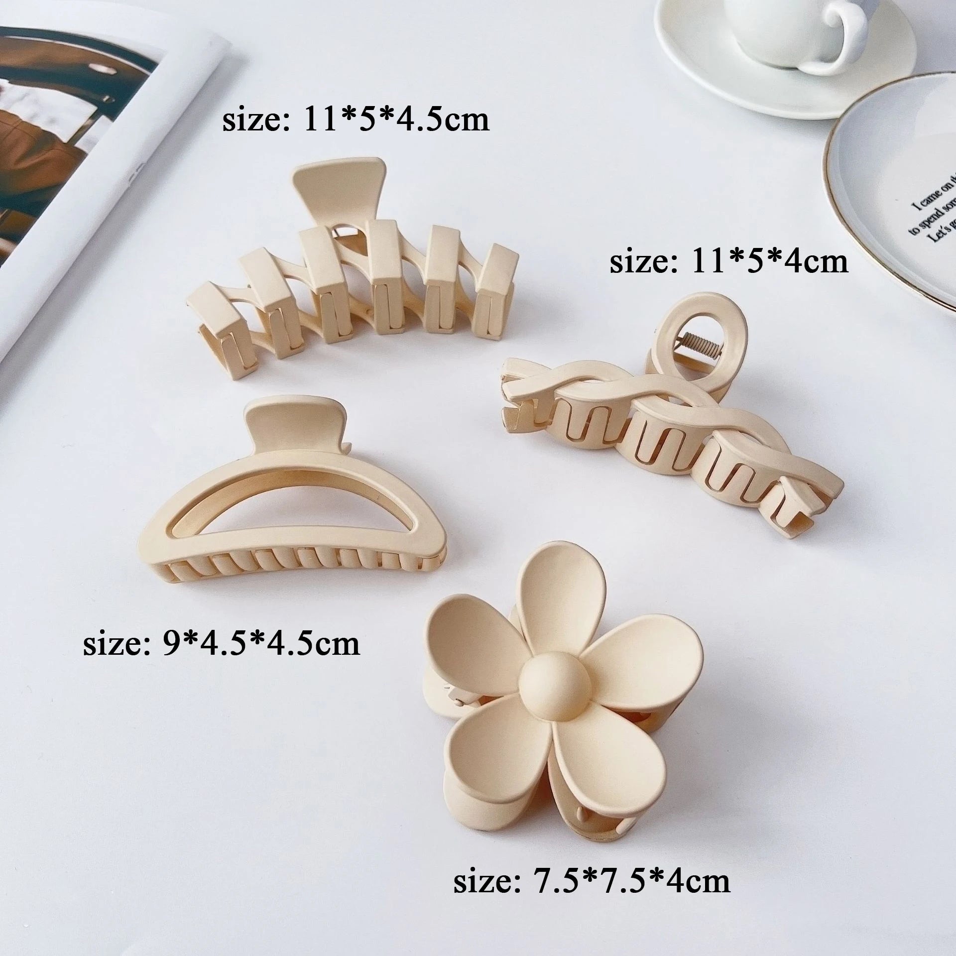 Hnewly 8Pcs Fashion Hair Clips for Women Flower Shape Large Claw Clips for Thick Hair Ponytail Hairpins Barrette Girls Hair Accessories