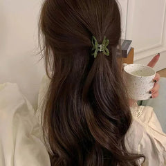 Hnewly  1PC High Color Value Romantic Spring Color Acetate Butterfly Grab Clip Temperament Aesthetic Hollow Bow Hair Clip Back of Head H