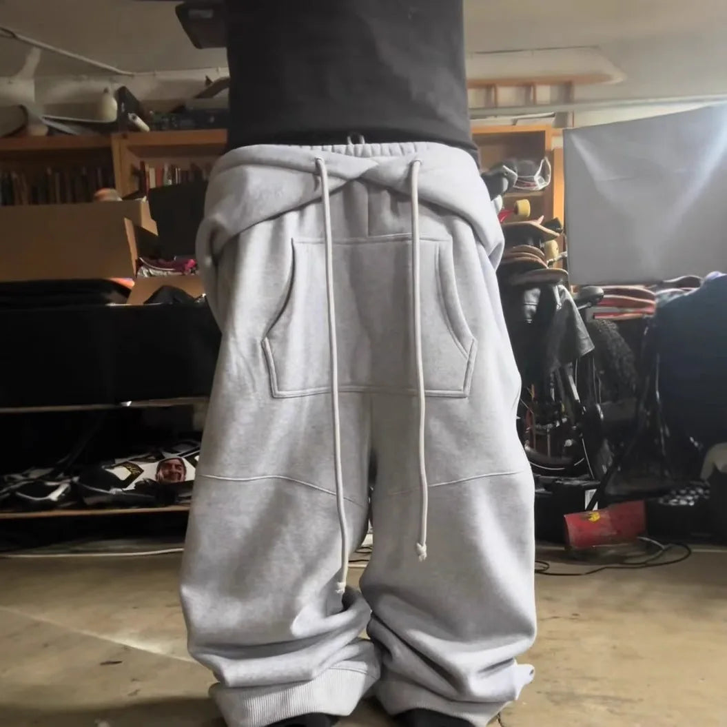 Hnewly  Autumn/winter American Sweatshirt Hip-hop punk style pants High street Harajuku emo style subculture Loose casual long pant