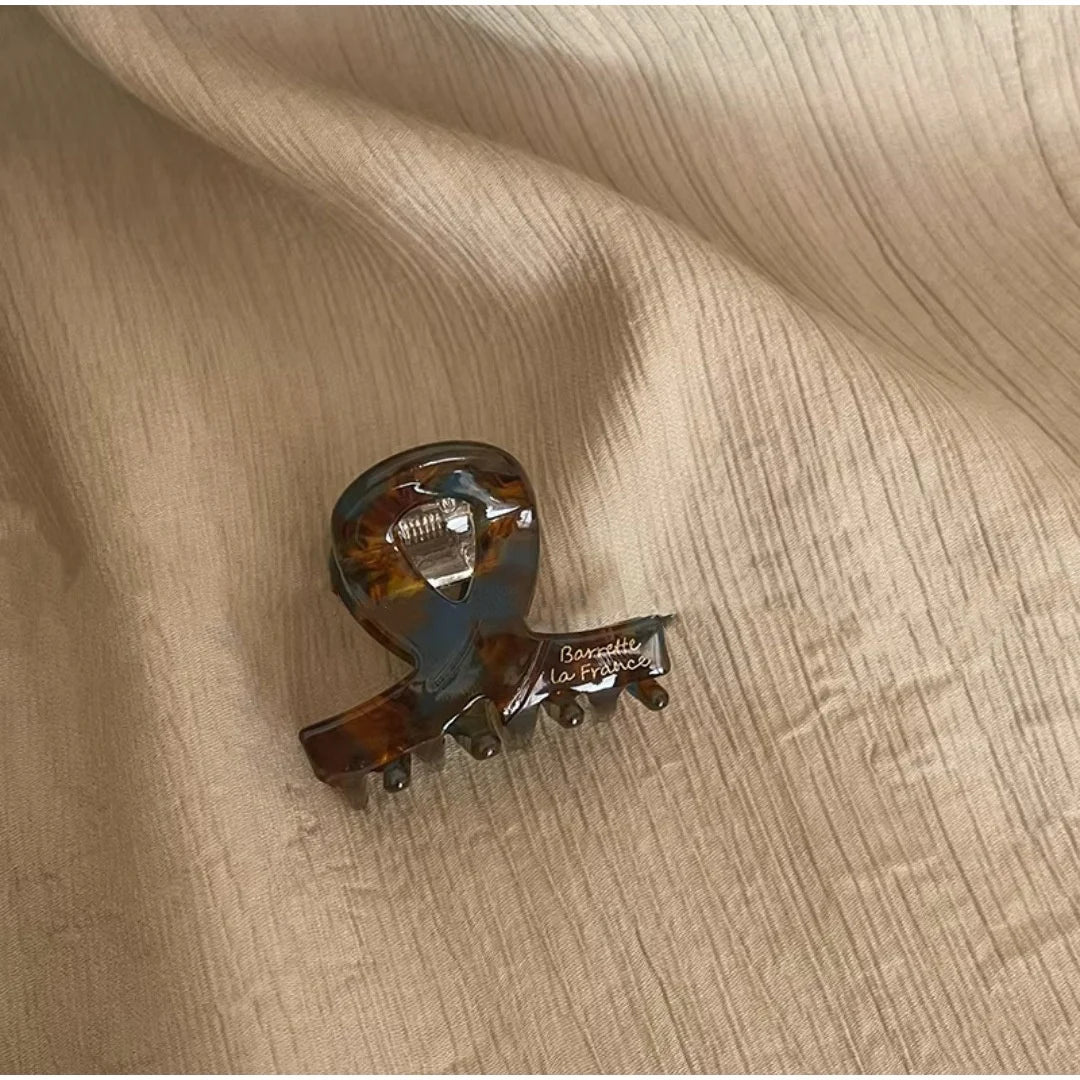 Hnewly  1PC Acetate Scratch Clip Small Half Tie Hair Clip Women Hair Volume Less Advanced Feeling Shark Clip Back of Head Hairpin