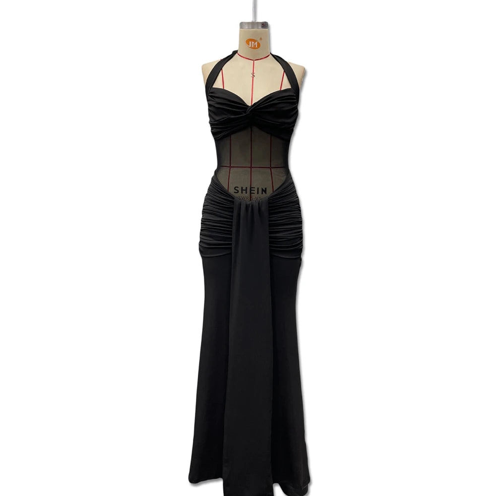Hnewly  Maternity Dress Photoshoot Black Sheer Mesh Pregnancy Gown Long Maxi Outfit Maternity Studio Photography Photo Shoot Clothes