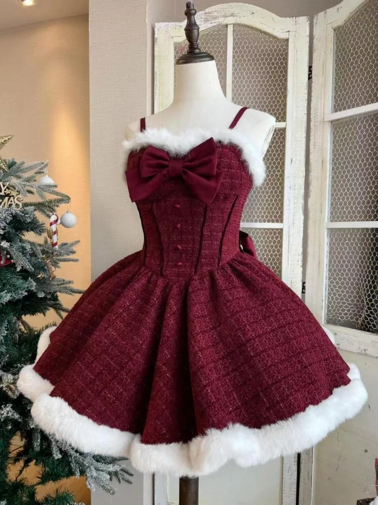 Hnewly Christmas New Year 3 Piece Set Sweet Lolita Style Dress Sets Wo hnewly Hnewly Christmas New Year 3 Piece Set Sweet Lolita Style Dress Sets Wo hnewly