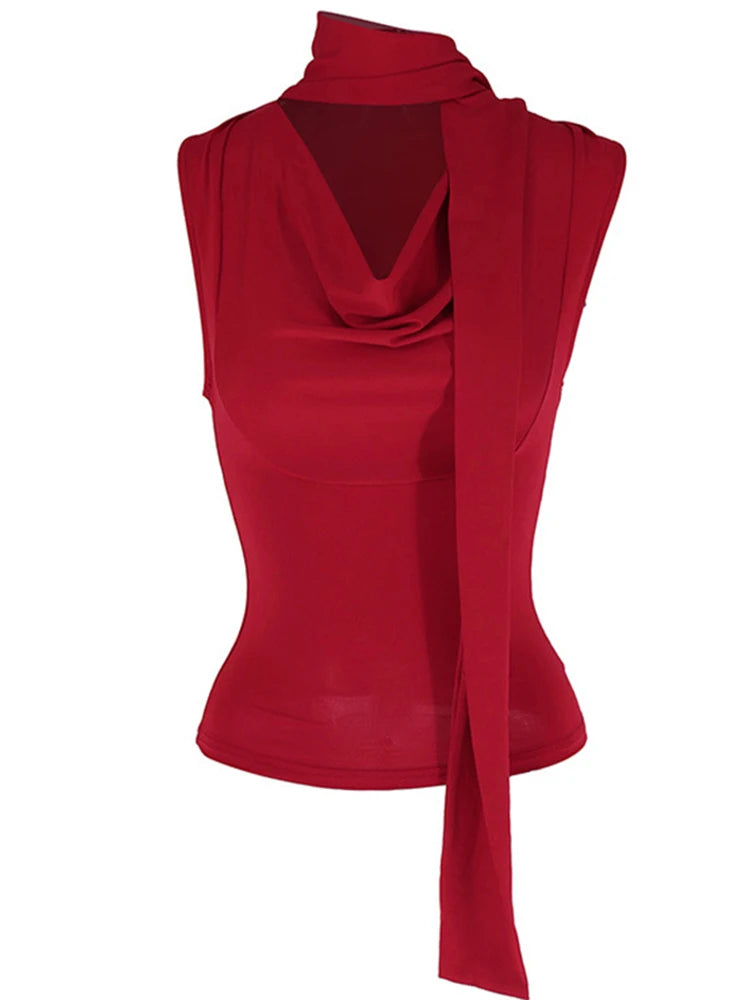 Hnewly Solid Tank Summer New Women Sexy Sleeveless V-Neck Lady Top Fashion Bandage Streetwear Casual Slim Tank Elegant Knitted Clothing