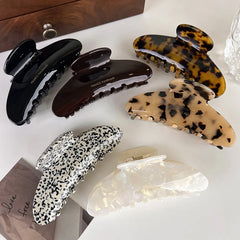 Hnewly Retro High Quality Acetate Hair Claw Large Barrettes For Women Elegant Hairpin Shark Clip Lady Leopard Hair Clips Headdress