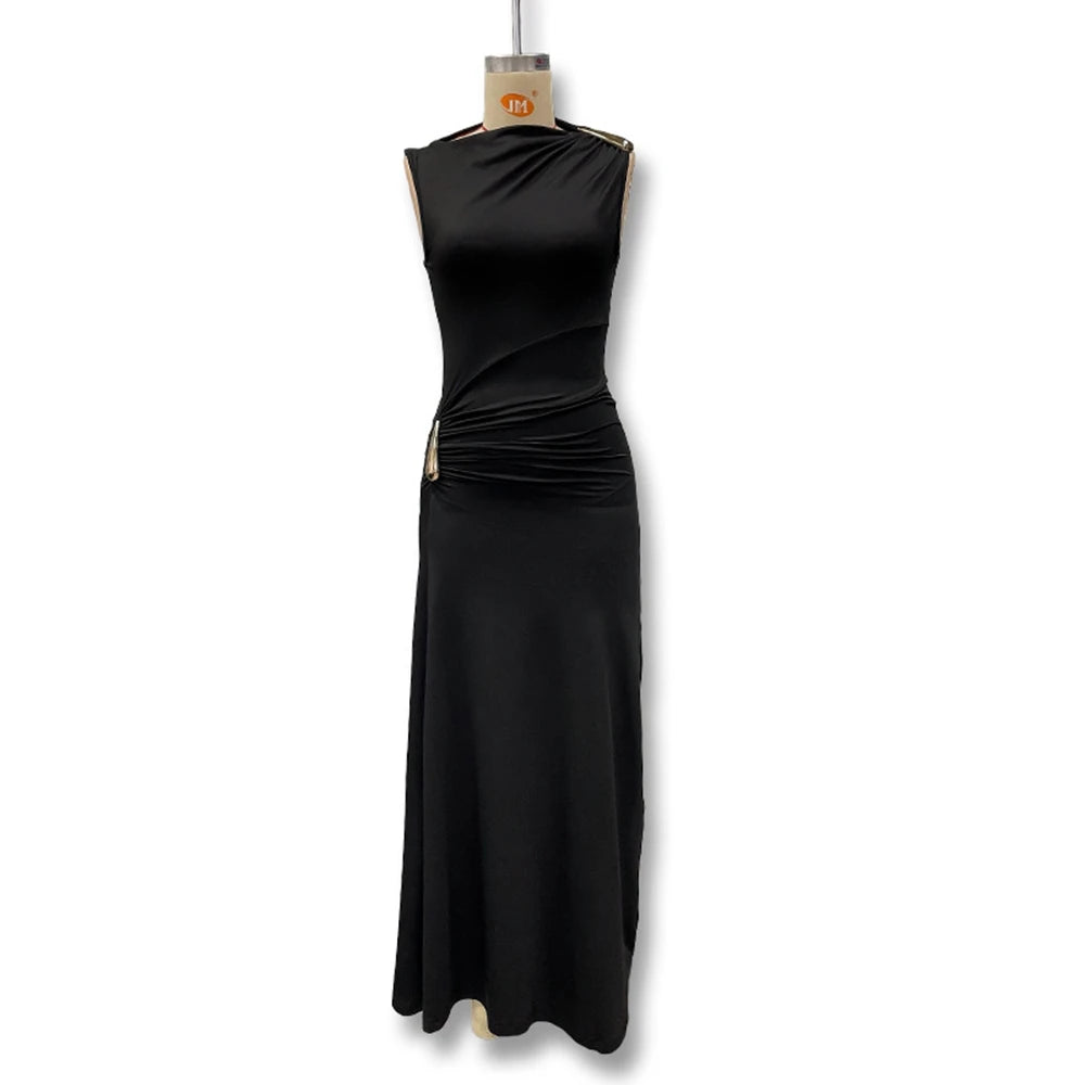 Hnewly  Chic One Shoulder Ruched Maternity Pregnancy Photo Dress Sleeveless Bodycon Long Gown Baby Shower Outfit Women Fashion Prop