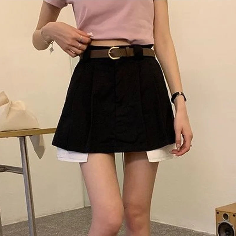 Hnewly Skirts Women with Lining New Arrival Elegant Chic Fit Feminine Simple High Waist Casual Basic Trendy Daily Pleated Design Cozy