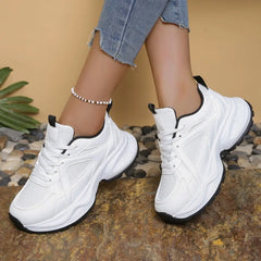 Hnewly  Spring Summer New Casual Sneakers for Women  Korean Fashion Lace Designer Mesh Shoes Woman Sports Platform Shoe Female