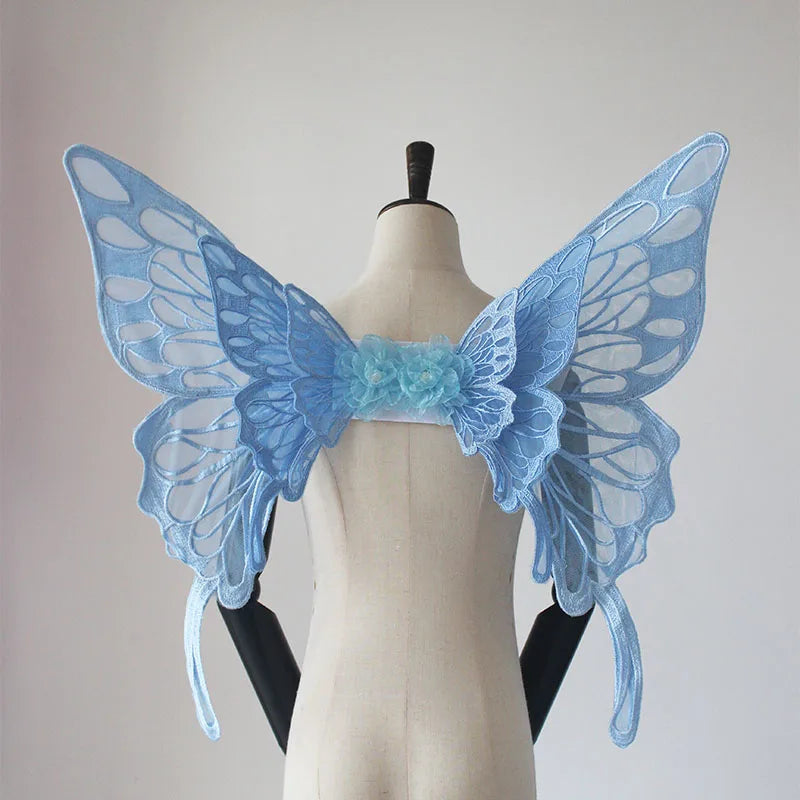 Hnewly  Handmade Black White Butterfly Wings Lolita Back Decoration Gothic Animation Anime Cos Costume Props Angel Wings