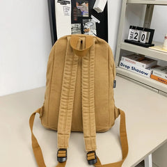 Lunivop  Solid Canvas Backpacks 100% Cotton School Bags Korea Style Cloth Satchels Simple Black Leisure Or Travel Shoulder Packages