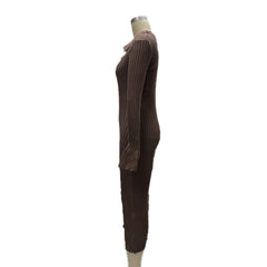 Hnewly  Maternity Ribbed Knit V Neck Long Sleeve Bodycon Dress Casual Pregnancy Outfit Soft Stretchy Slim Fit Gown for Women Daily Wear