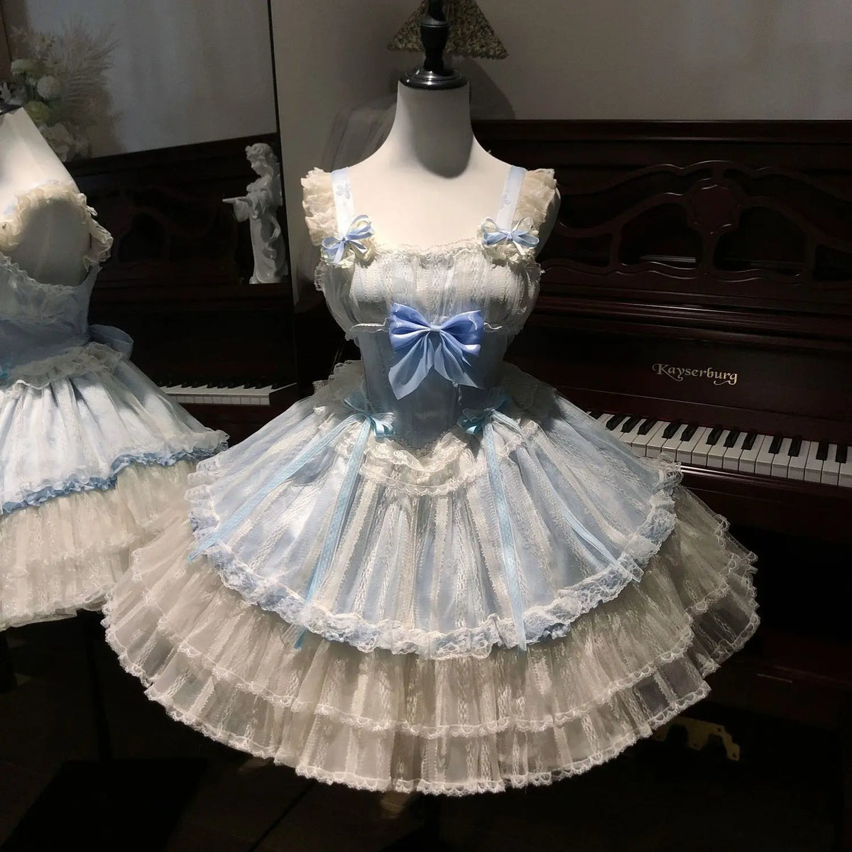 Hnewly  Japanese Style Kawaii Cosplay Lolita Dress Women Vintage Sweet Lace Bow Ruffles Cake Dresses Harajuku Y2k Slim Bandage Dress