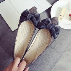 Lunivop  Women Flats Pointed Toe Satin Bow Shoes Spring Breathable Loafers Ladies Slip On Shallow Comfort Single Shoes