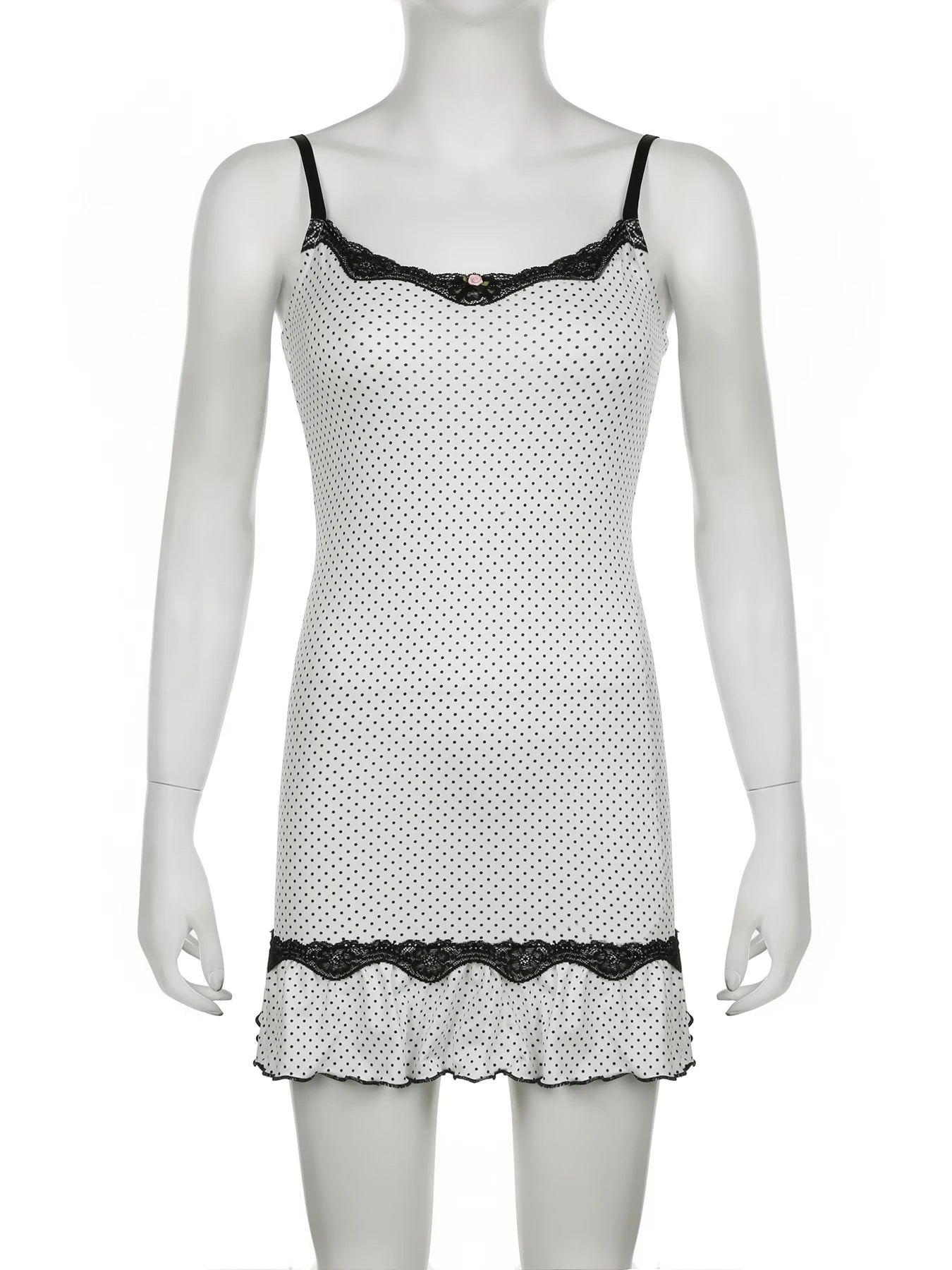 Hnewly Sweet Cute Lace Trim Bodycon Dress Sexy Slim Slash Neck Sleeveless Mini Dresses For Women 2024 Summer Fashion Streetwear