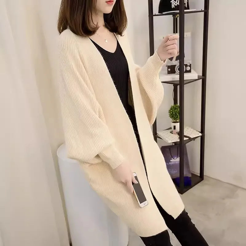 Hnewly  Longline Open Front Knit Cardigan for Women Comfy Sweater Coat Female Long Duster Cardi Casual Chic Autumn Winter Outfit