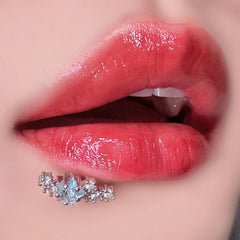 Lunivop  1Pc Trendy Sweet Cool Style Stainless Steel 1.2mm Curved Star Zircon Inlaid Lip Stud for Cool Girls Body Piercing Gift